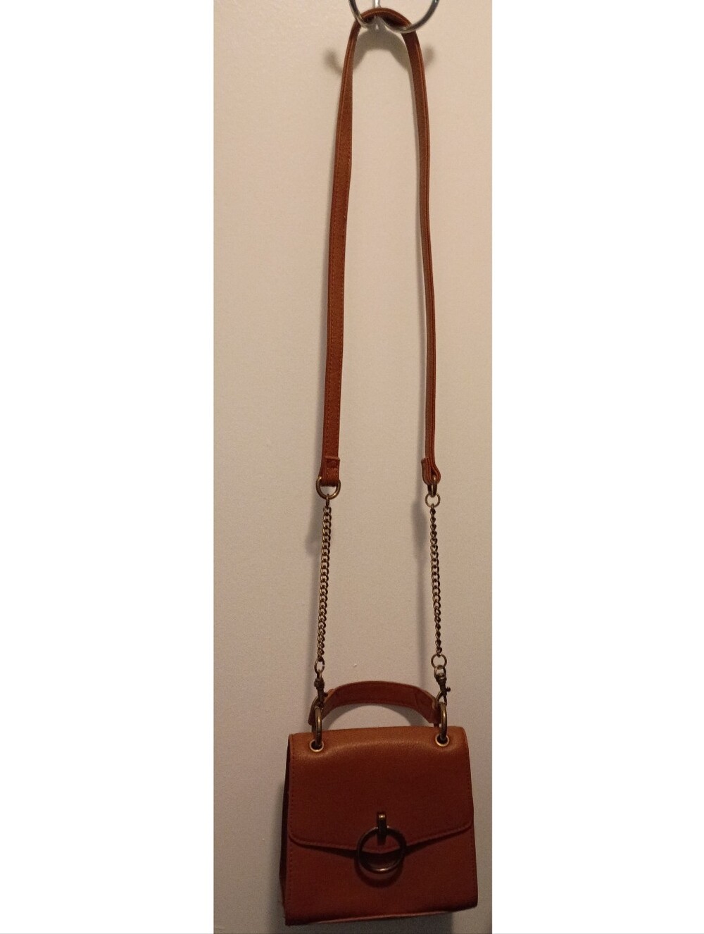 Brown Mini Crossbody Bag with Top Handle